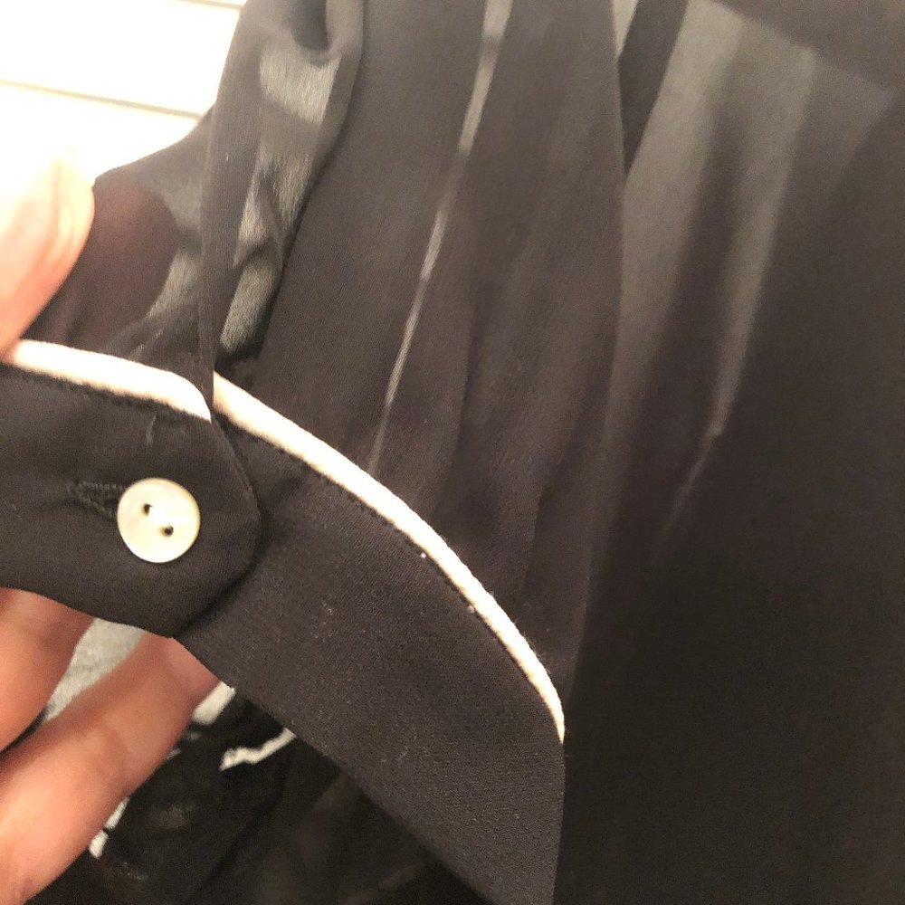 Zara Basic Black Transparent Tulle Like Shirt, 6 - image 5